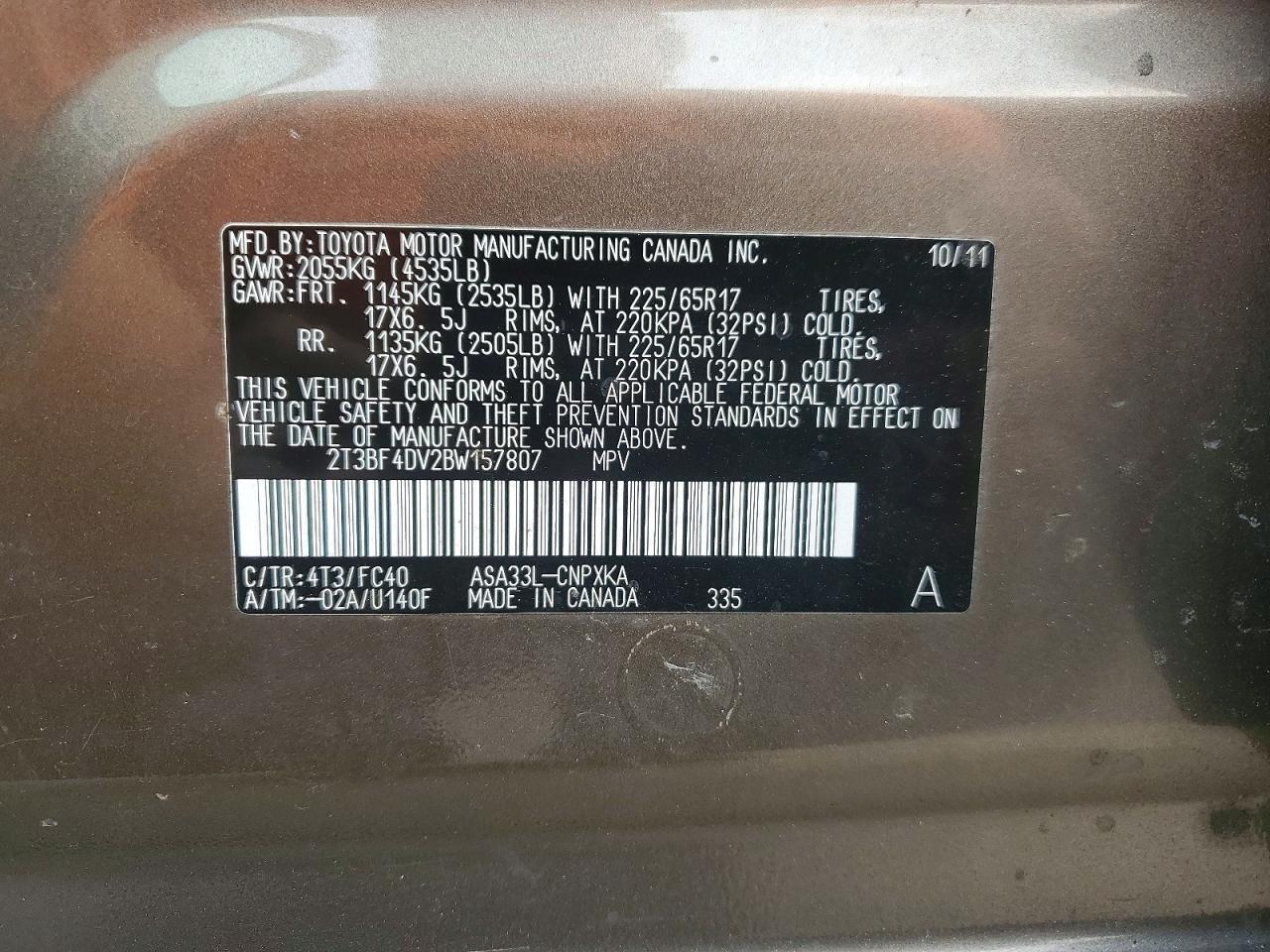 2011 TOYOTA RAV4 BASE — Фото 13 из 13