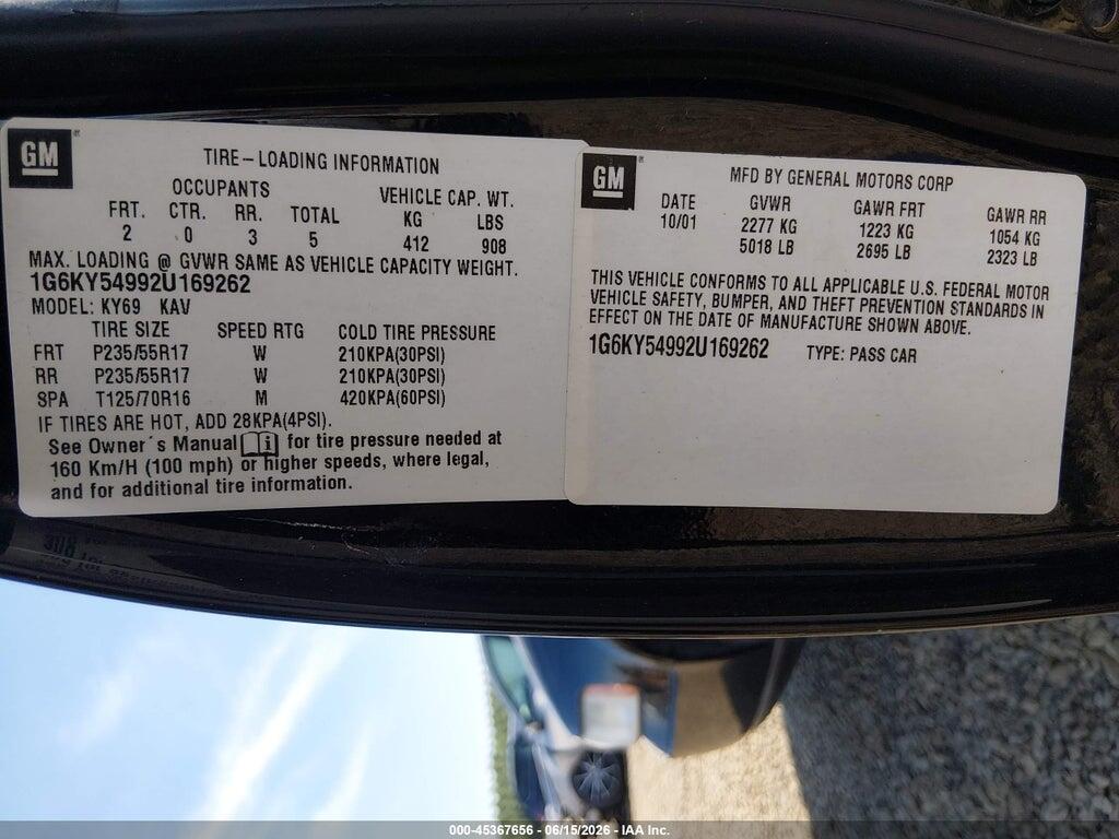 1G6KY54992U169262 2002 CADILLAC SEVILLE photo no. 9