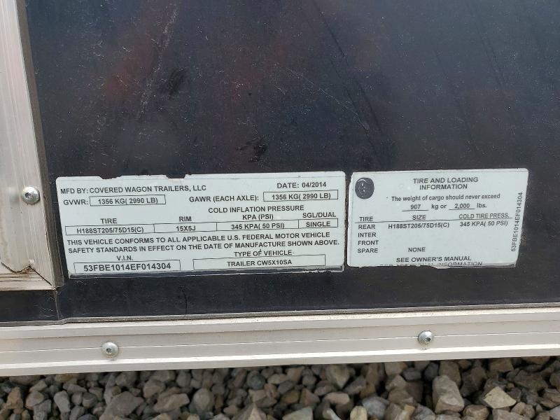 53FBE1014EF014304 2014 COVERED WAGON ENCLOSED photo no. 10