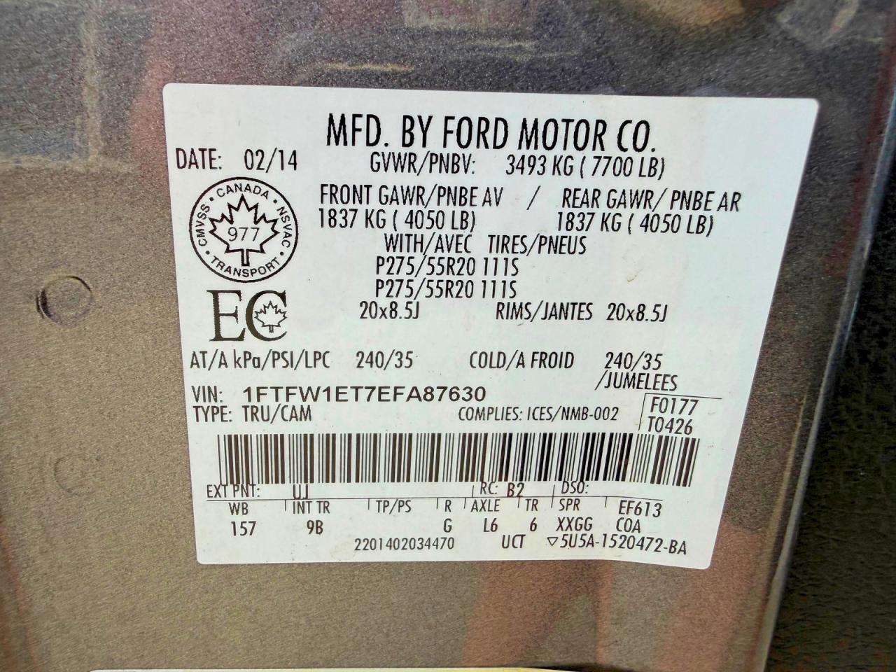 2014 FORD F150 SUPERCREW — Фото 10 из 10