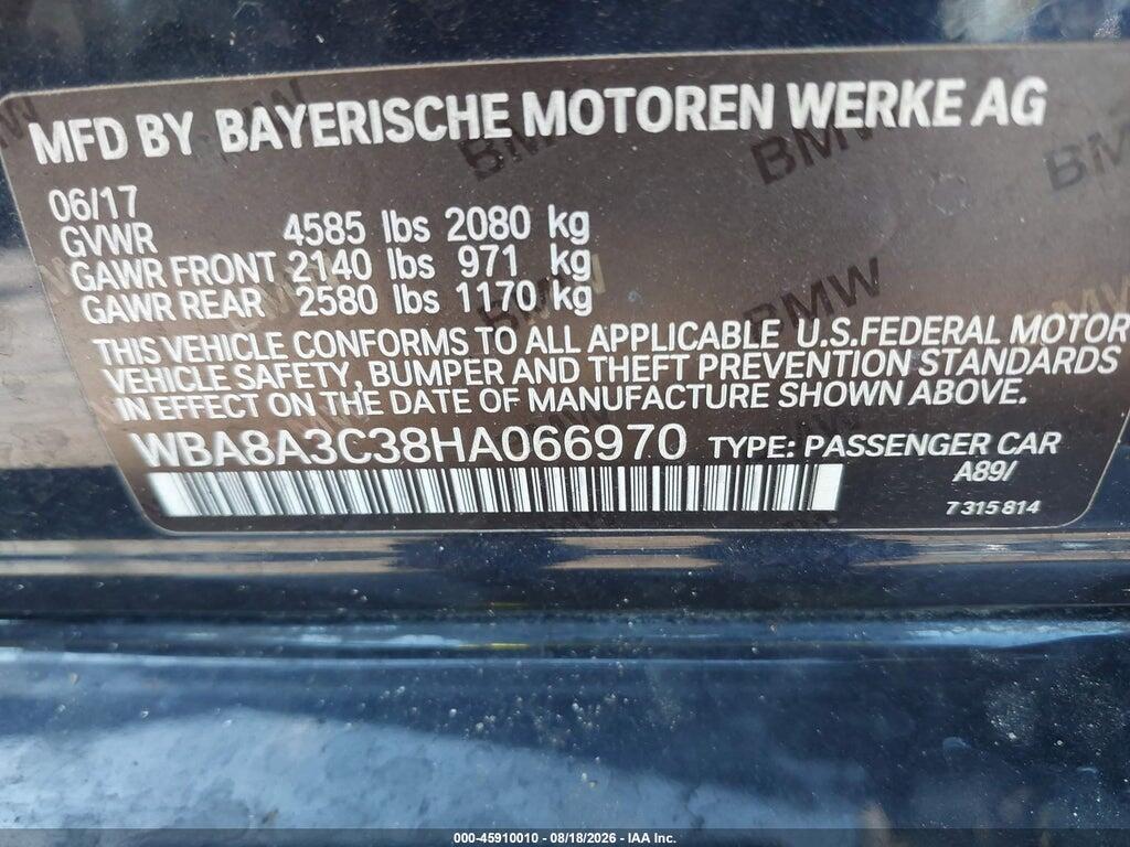 WBA8A3C38HA066970 2017 BMW 320I photo no. 9