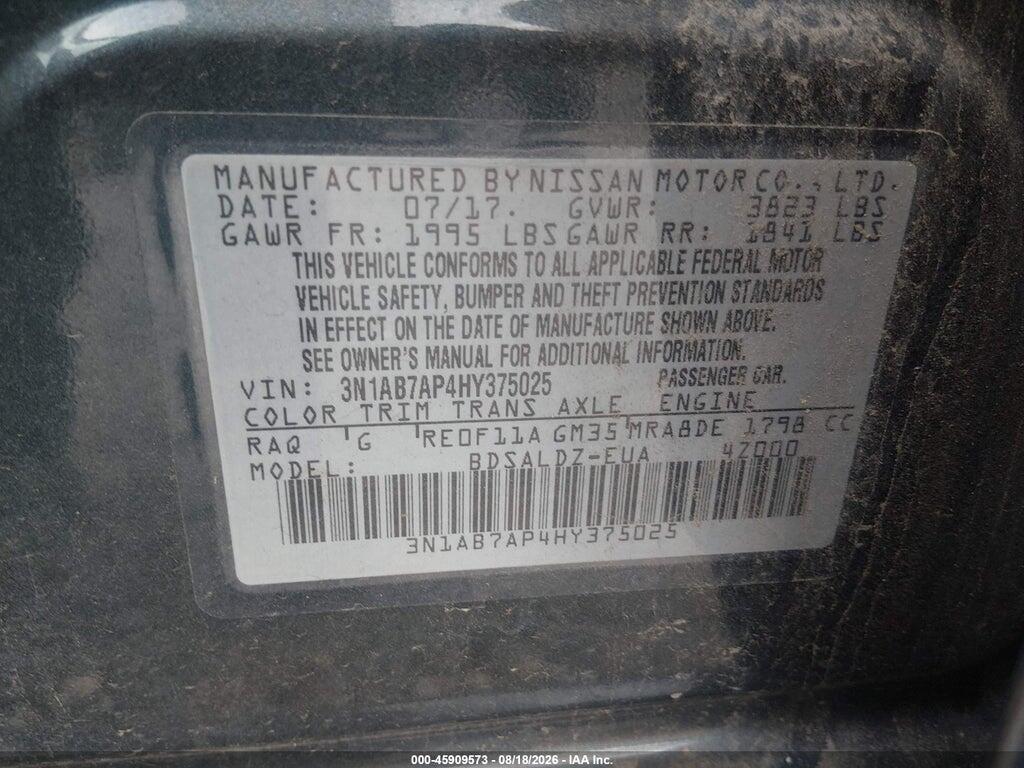 3N1AB7AP4HY375025 2017 NISSAN SENTRA photo no. 9