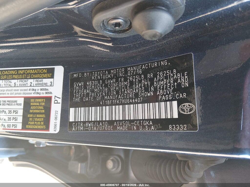 4T1BF1FK7HU644407 2017 TOYOTA CAMRY photo no. 9