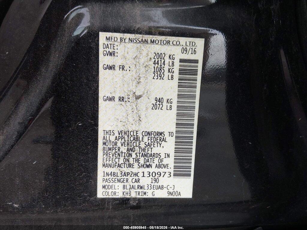 1N4BL3AP2HC130973 2017 NISSAN ALTIMA photo no. 9