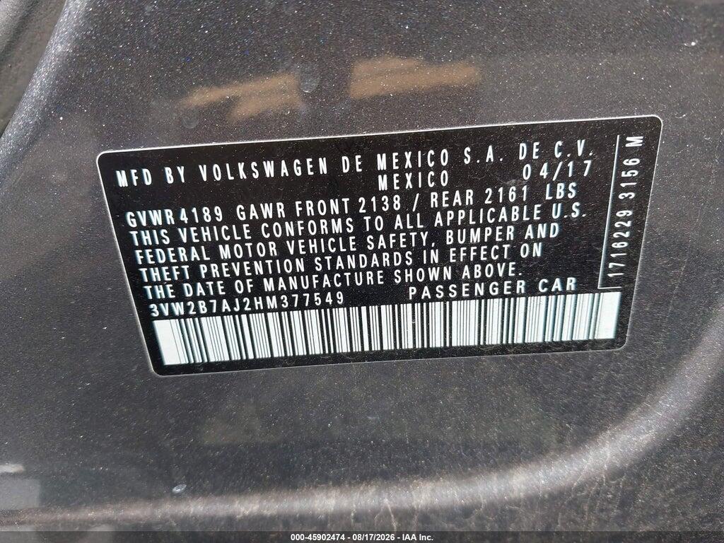 3VW2B7AJ2HM377549 2017 VOLKSWAGEN JETTA photo no. 9