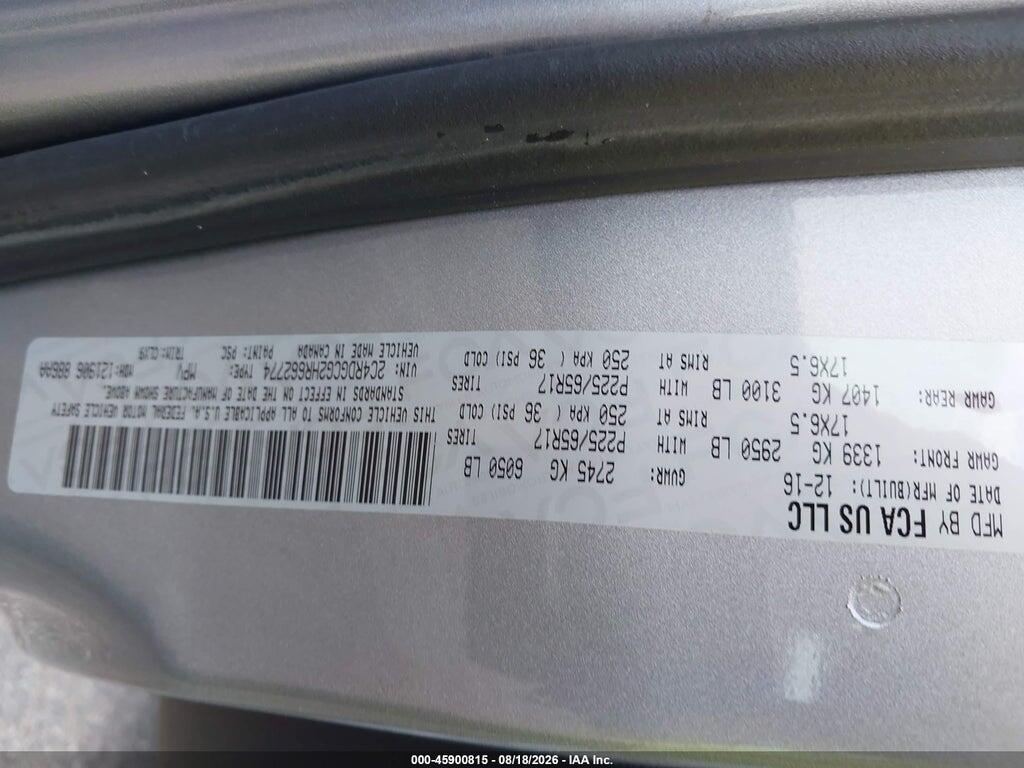2C4RDGCG2HR662774 2017 DODGE GRAND CARAVAN photo no. 9