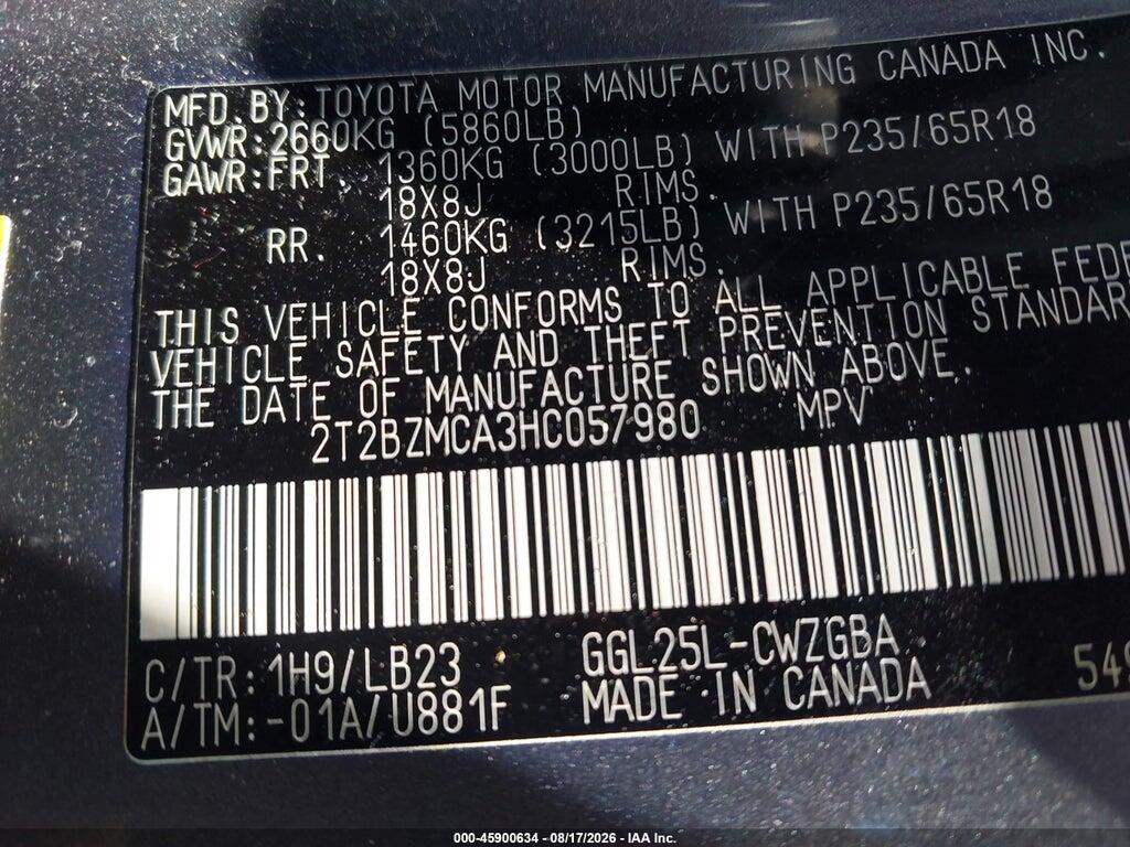 2T2BZMCA3HC057980 2017 LEXUS RX 350 photo no. 9