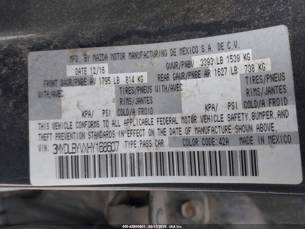 3MYDLBYVXHY168607 2017 TOYOTA YARIS IA photo no. 9