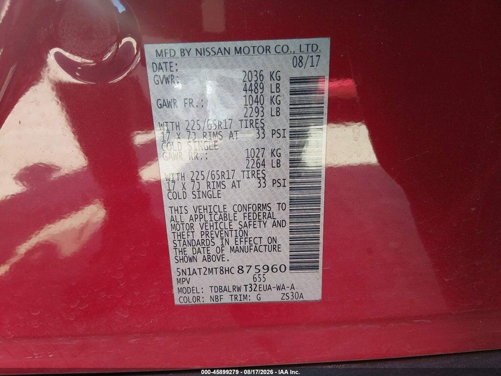 5N1AT2MT8HC875960 2017 NISSAN ROGUE photo no. 9