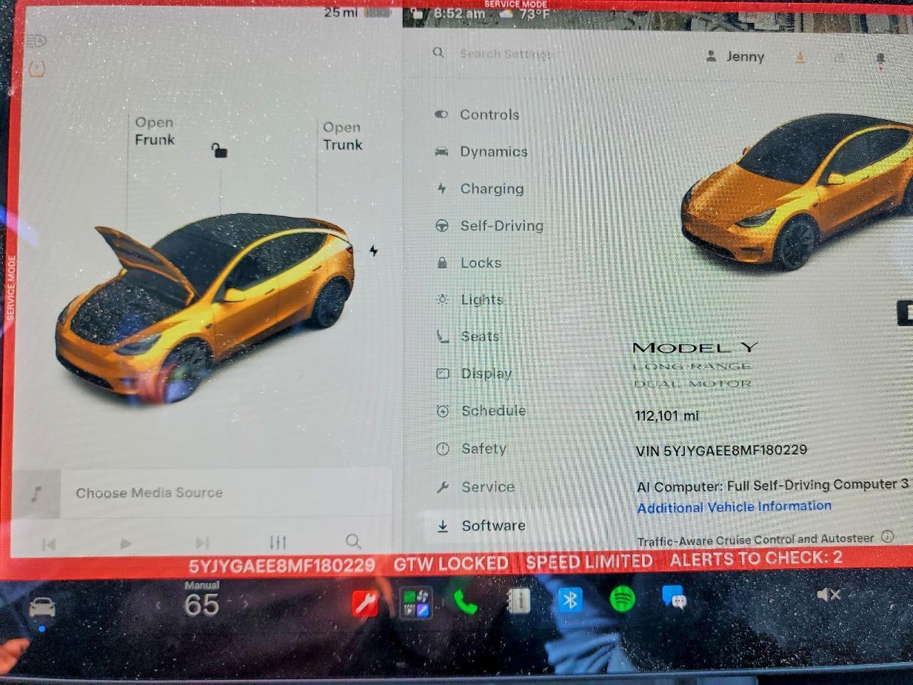 5YJYGAEE8MF180229 2021 TESLA MODEL Y photo no. 9