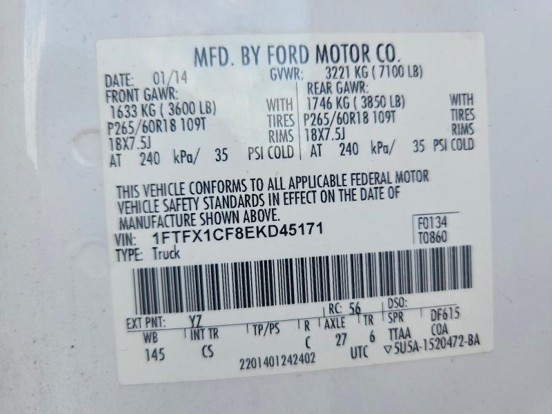 2014 FORD F150 SUPER CAB — Фото 12 из 12