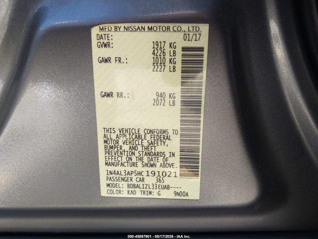 1N4AL3AP5HC191021 2017 NISSAN ALTIMA photo no. 9