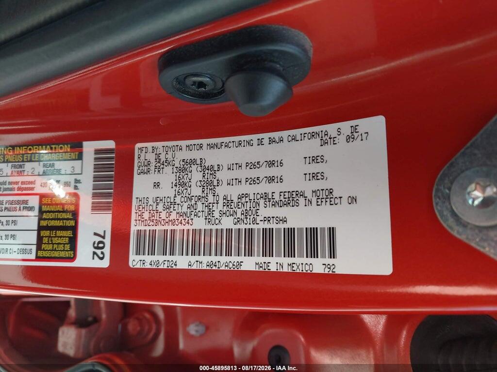 3TMDZ5BN3HM034343 2017 TOYOTA TACOMA photo no. 9