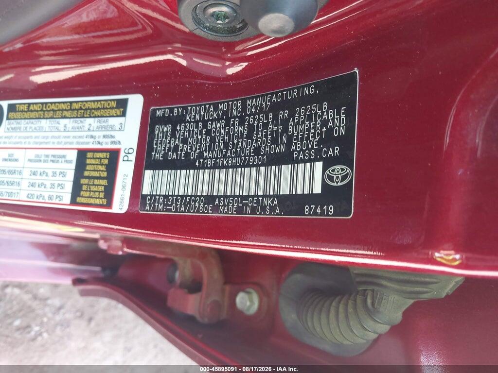 4T1BF1FK8HU779301 2017 TOYOTA CAMRY photo no. 9