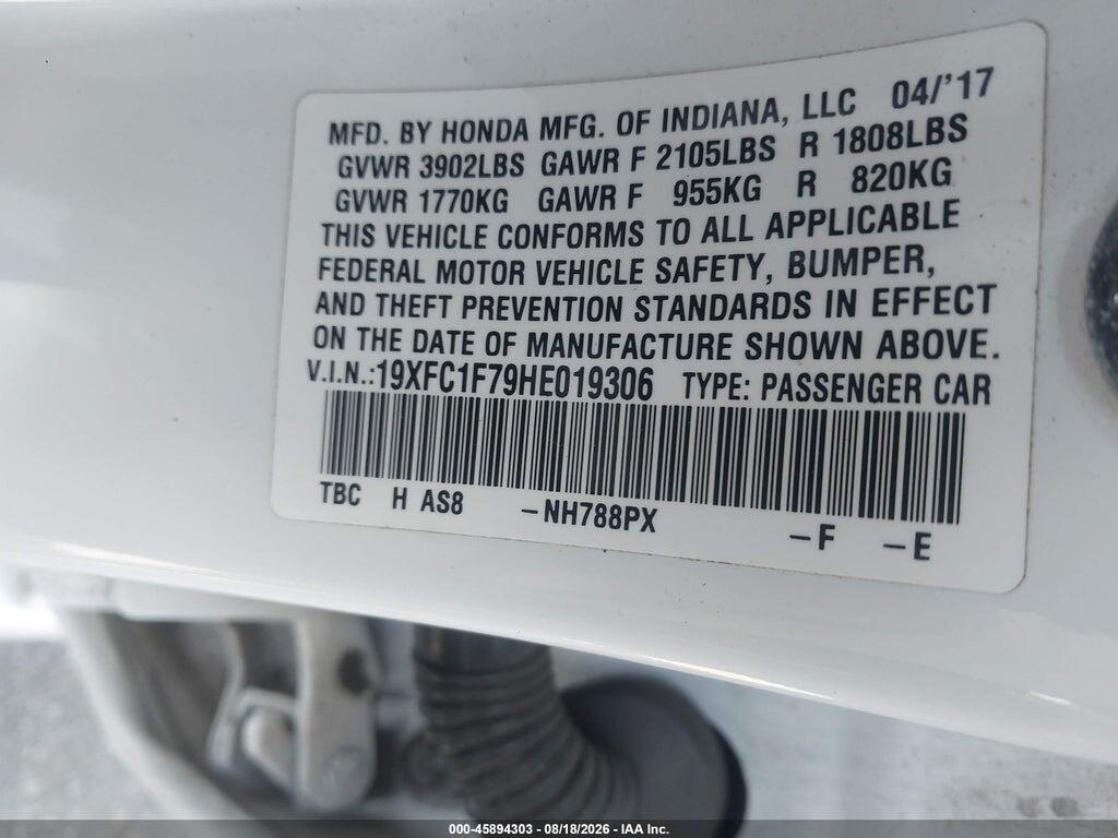 19XFC1F79HE019306 2017 HONDA CIVIC photo no. 9