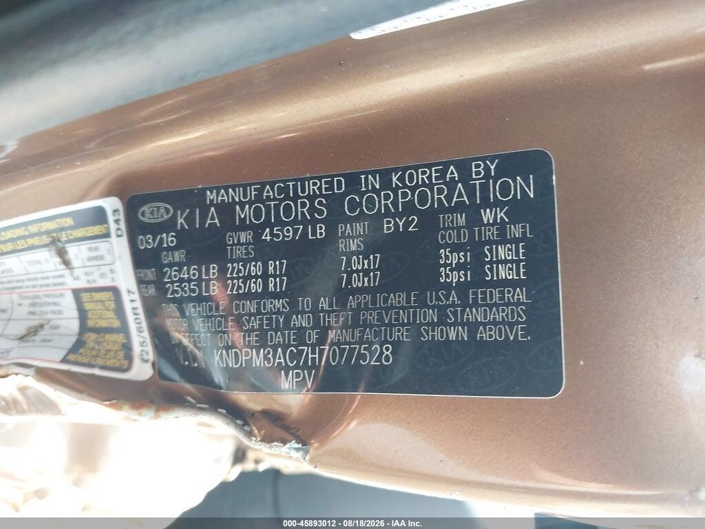 KNDPM3AC7H7077528 2017 KIA SPORTAGE photo no. 9