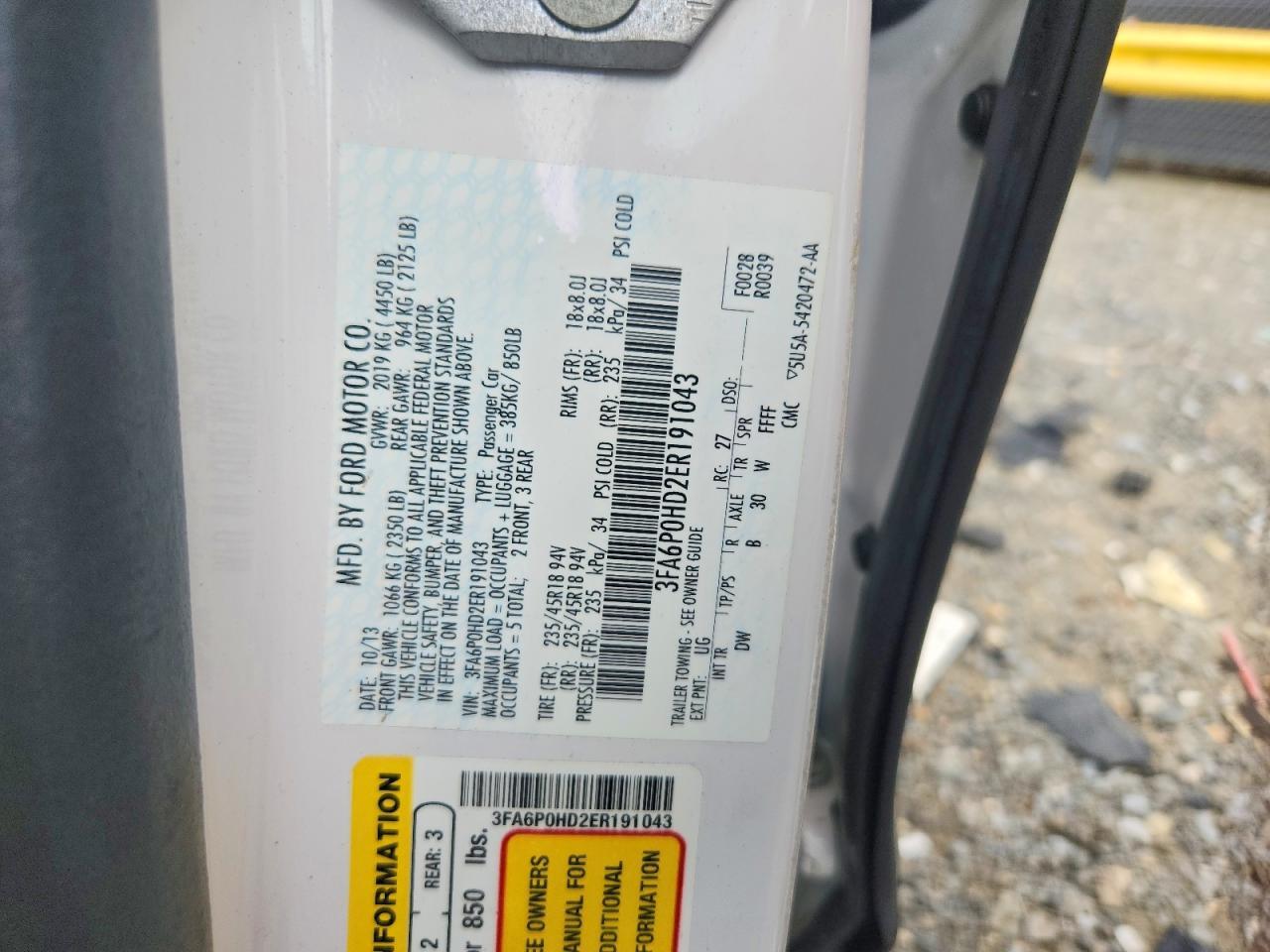 2014 FORD FUSION SE — Фото 12 из 12