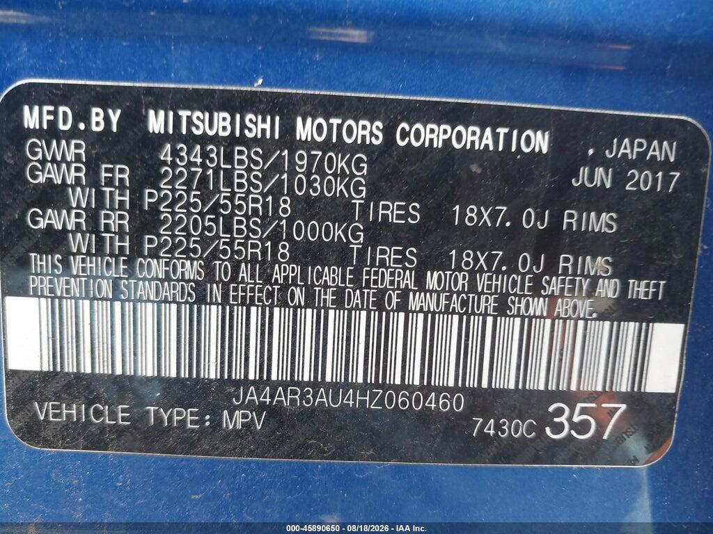 JA4AR3AU4HZ060460 2017 MITSUBISHI OUTLANDER SPORT photo no. 9