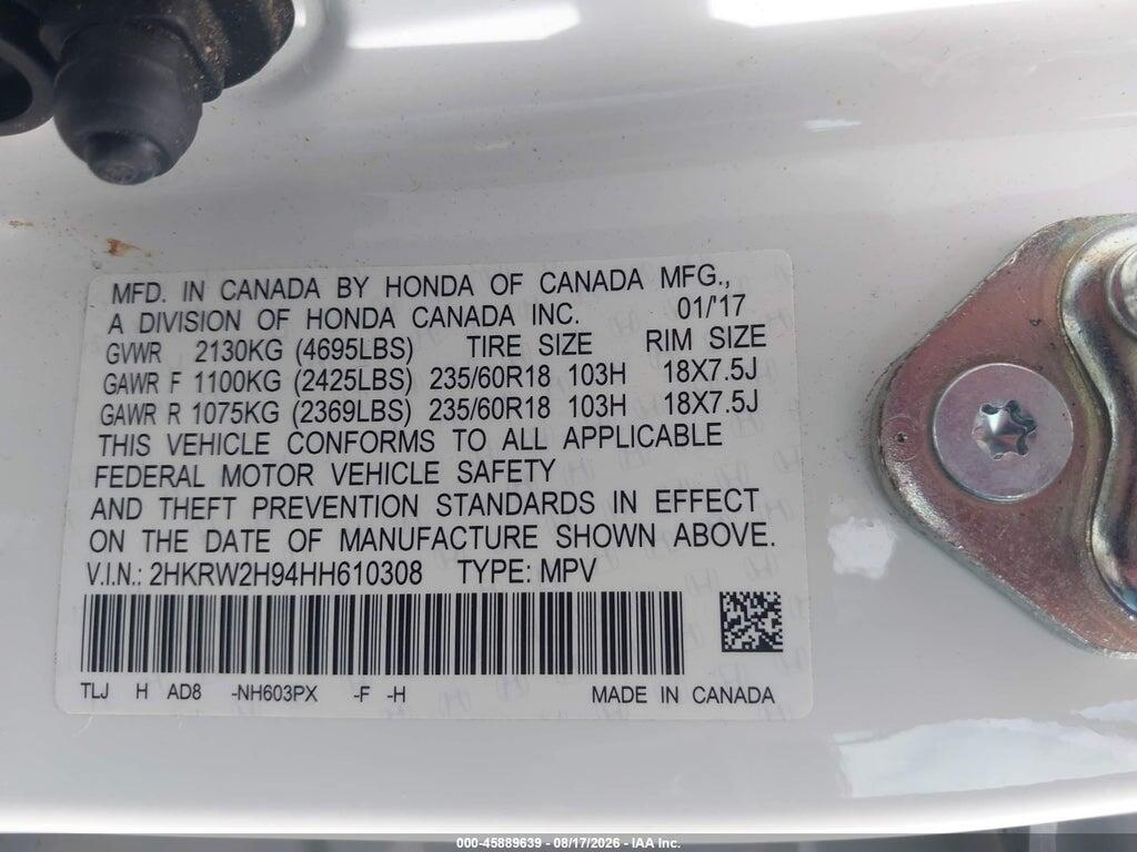 2HKRW2H94HH610308 2017 HONDA CR-V photo no. 9