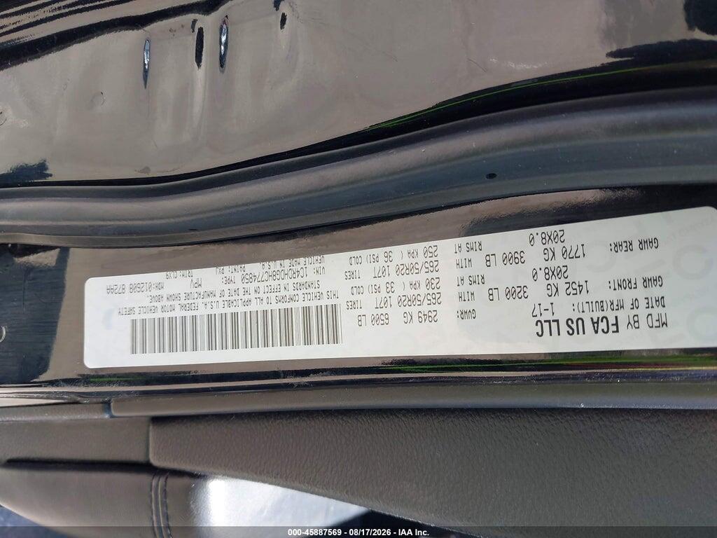1C4RDHDG8HC774850 2017 DODGE DURANGO photo no. 9