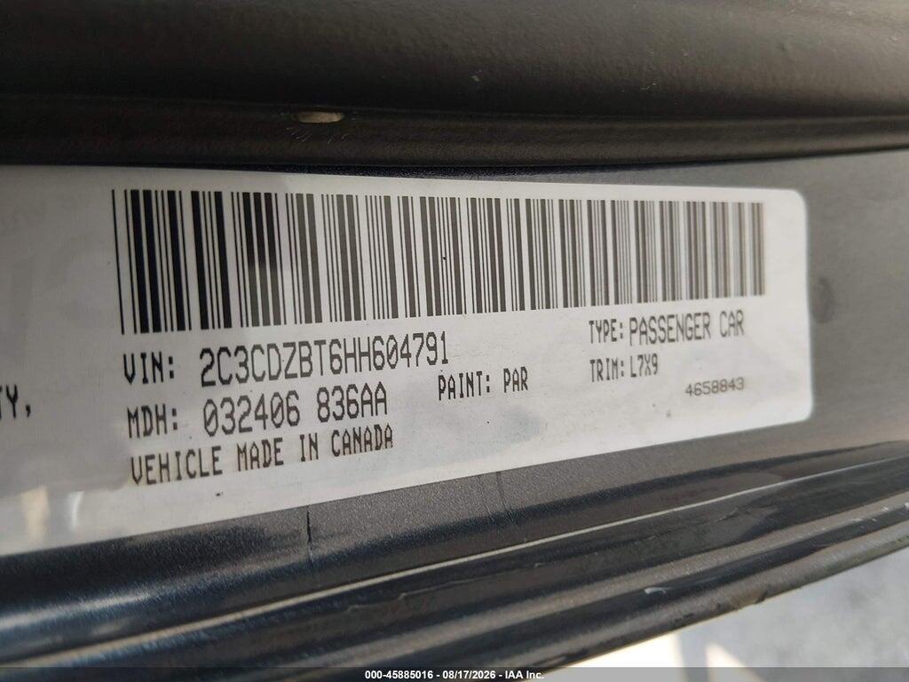 2C3CDZBT6HH604791 2017 DODGE CHALLENGER photo no. 9