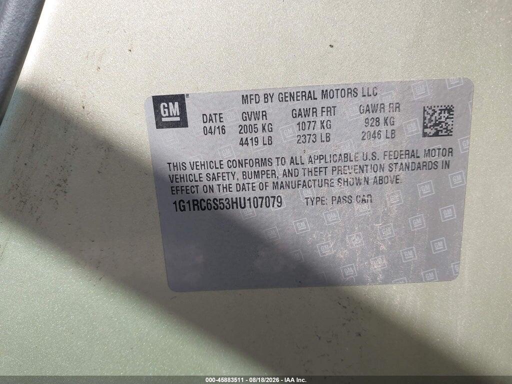 1G1RC6S53HU107079 2017 CHEVROLET VOLT photo no. 9