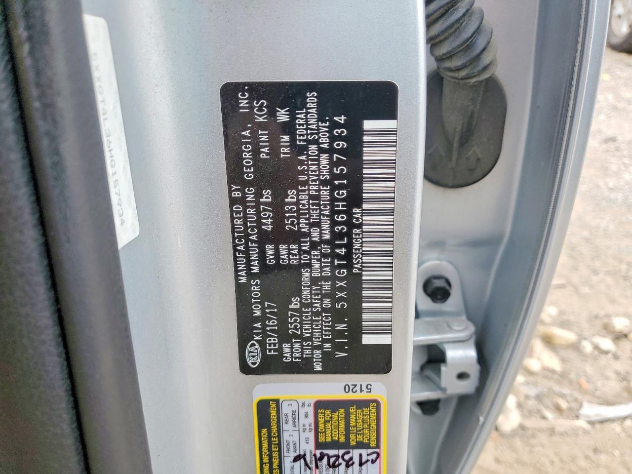 5XXGT4L36HG157934 2017 KIA OPTIMA photo no. 12