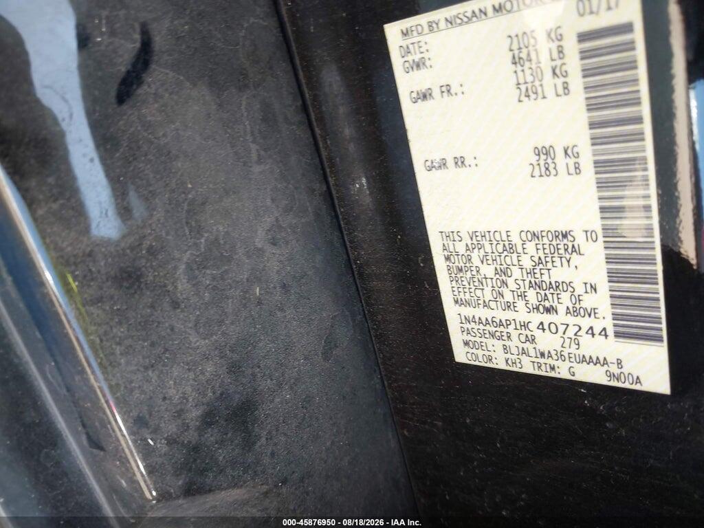 1N4AA6AP1HC407244 2017 NISSAN MAXIMA photo no. 9
