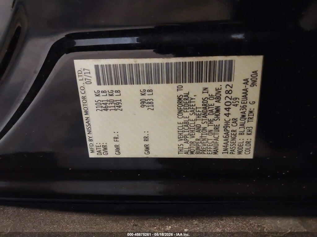 1N4AA6AP9HC440282 2017 NISSAN MAXIMA photo no. 9