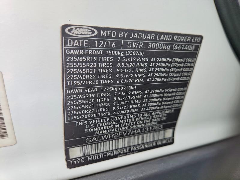 2017 LAND ROVER RANGE ROVER SPORT HSE — Фото 13 из 13