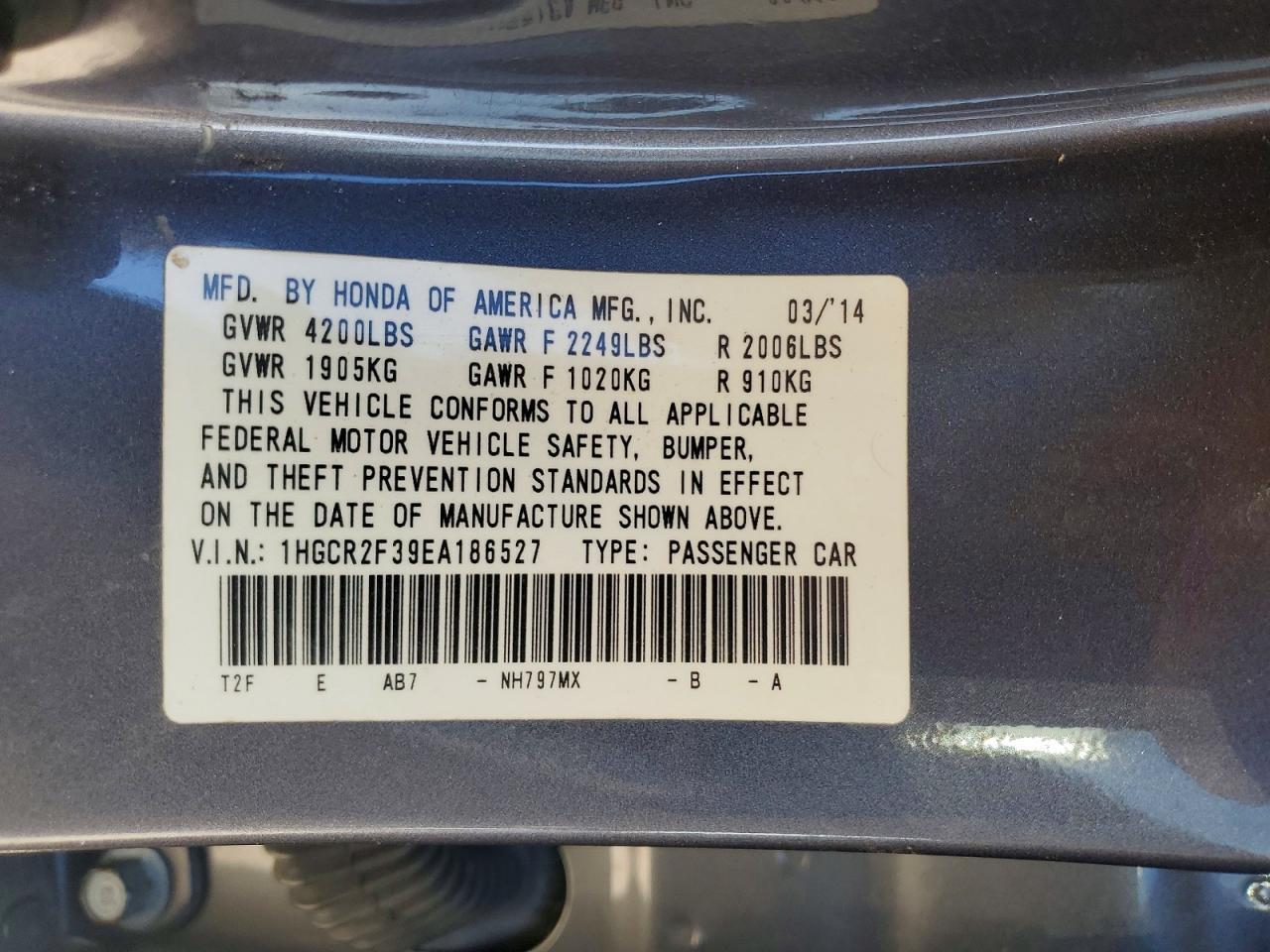 2014 HONDA ACCORD LX — Фото 12 из 12