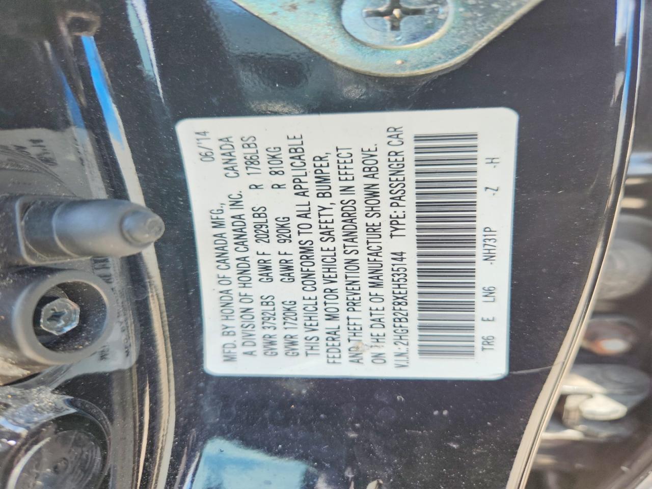 2HGFB2F8XEH535144 2014 HONDA CIVIC photo no. 12