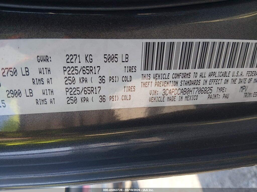 3C4PDCAB0HT706825 2017 DODGE JOURNEY photo no. 9