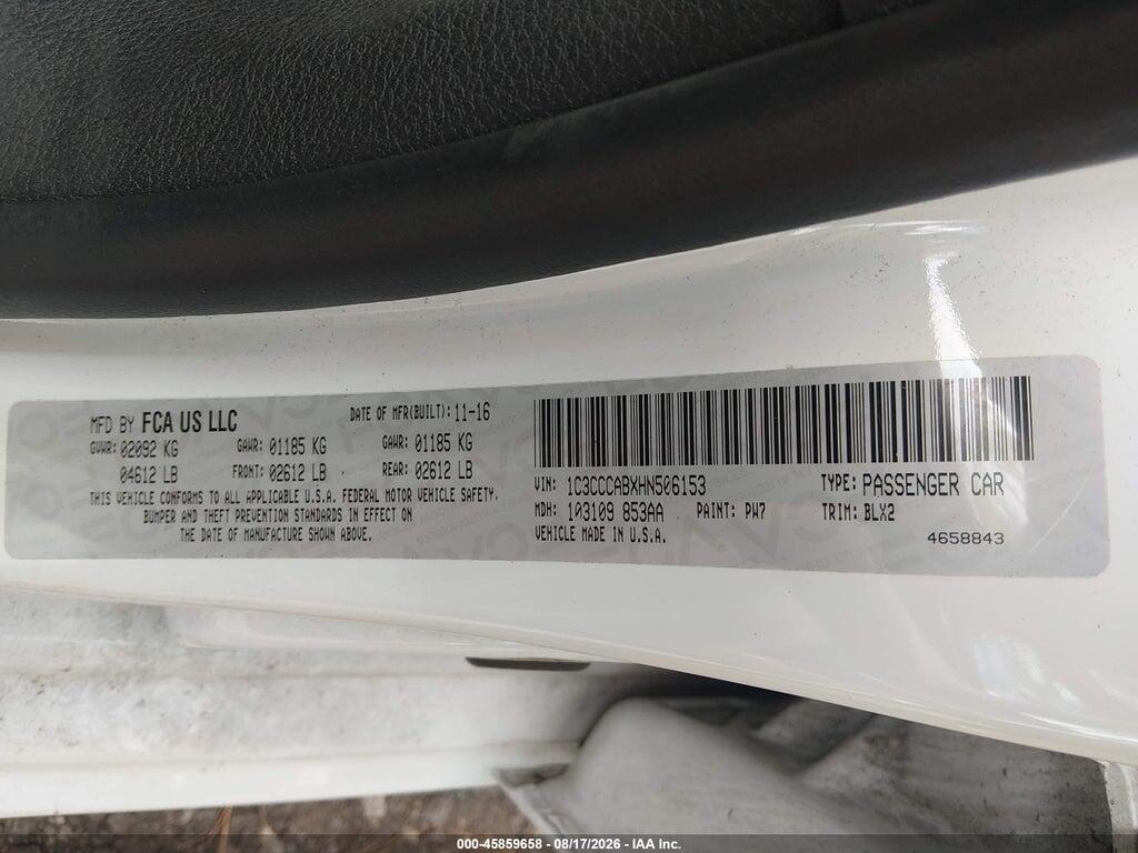 1C3CCCABXHN506153 2017 CHRYSLER 200 photo no. 9