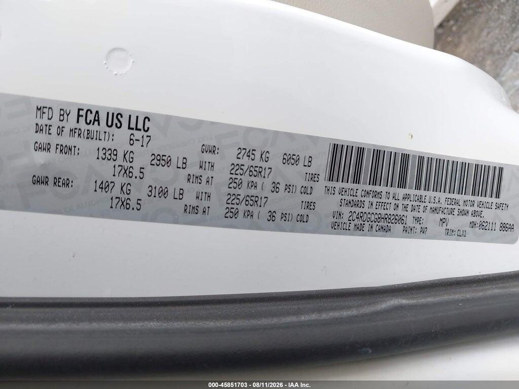 2C4RDGCG8HR826061 2017 DODGE GRAND CARAVAN photo no. 9