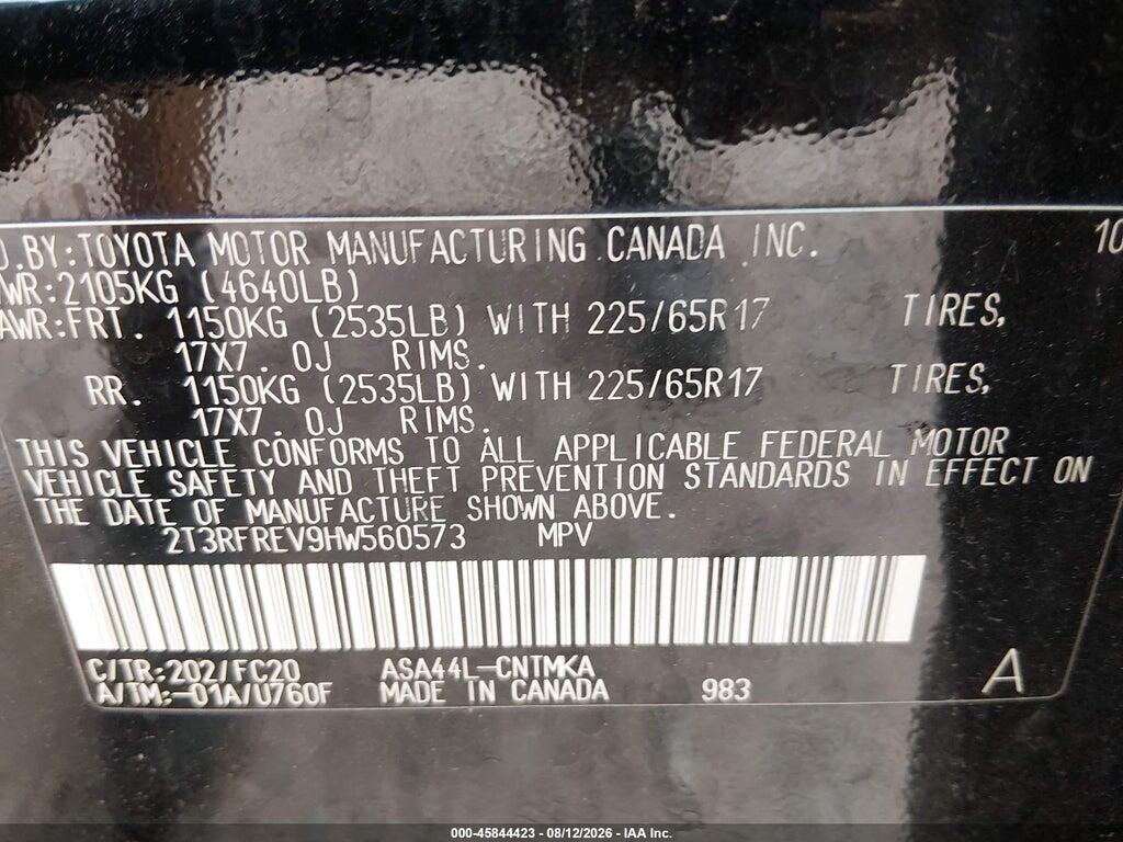 2T3RFREV9HW560573 2017 TOYOTA RAV4 photo no. 9