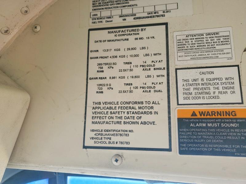 2014 IC CORPORATION CE SERIES SCHOOL - SCHOOL BUS — Фото 10 из 10