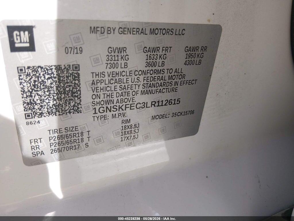 1GNSKFEC3LR112615 2020 CHEVROLET TAHOE photo no. 9