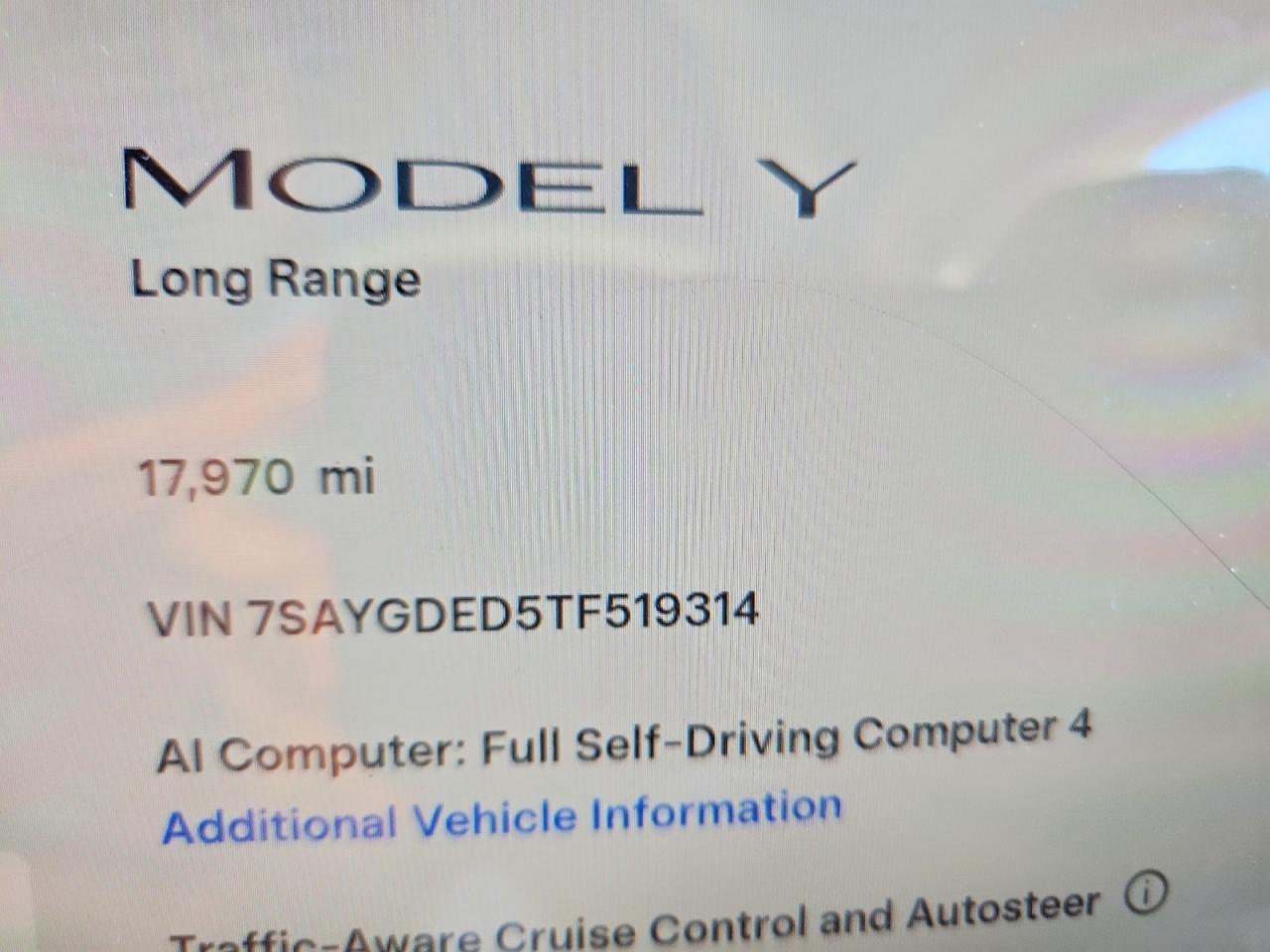 7SAYGDED5TF519314 2026 TESLA MODEL Y photo no. 9