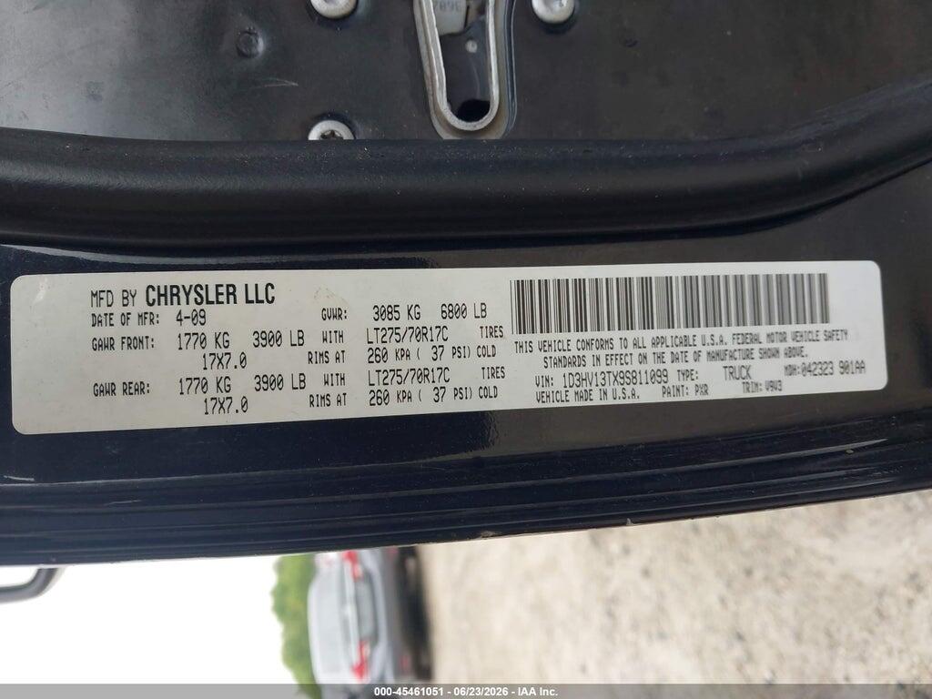 1D3HV13TX9S811099 2009 DODGE RAM 1500 photo no. 9