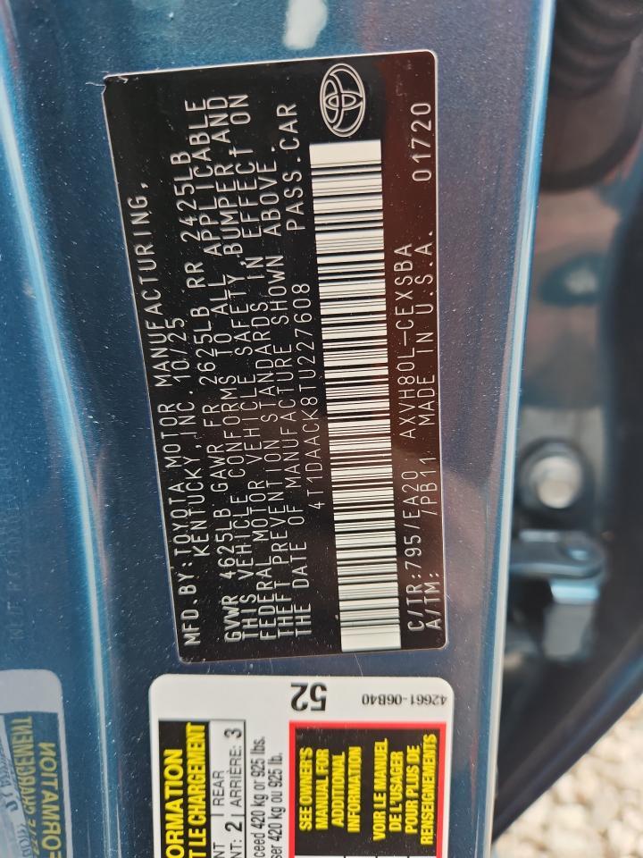 2026 TOYOTA CAMRY SE — Фото 12 из 12