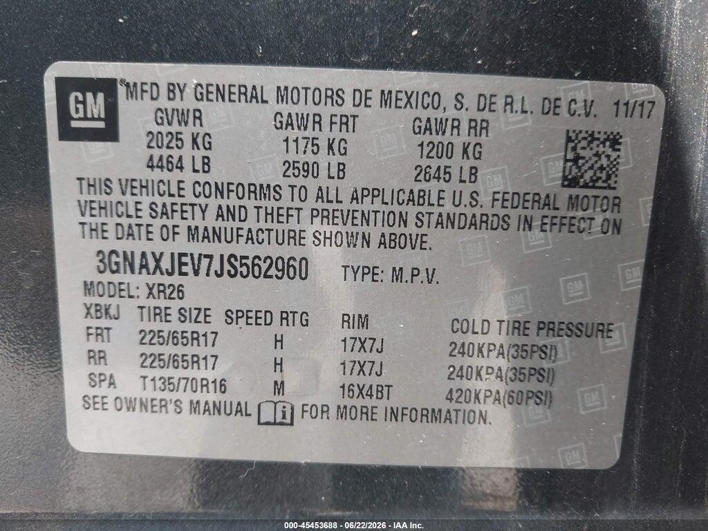 3GNAXJEV7JS562960 2018 CHEVROLET EQUINOX photo no. 9