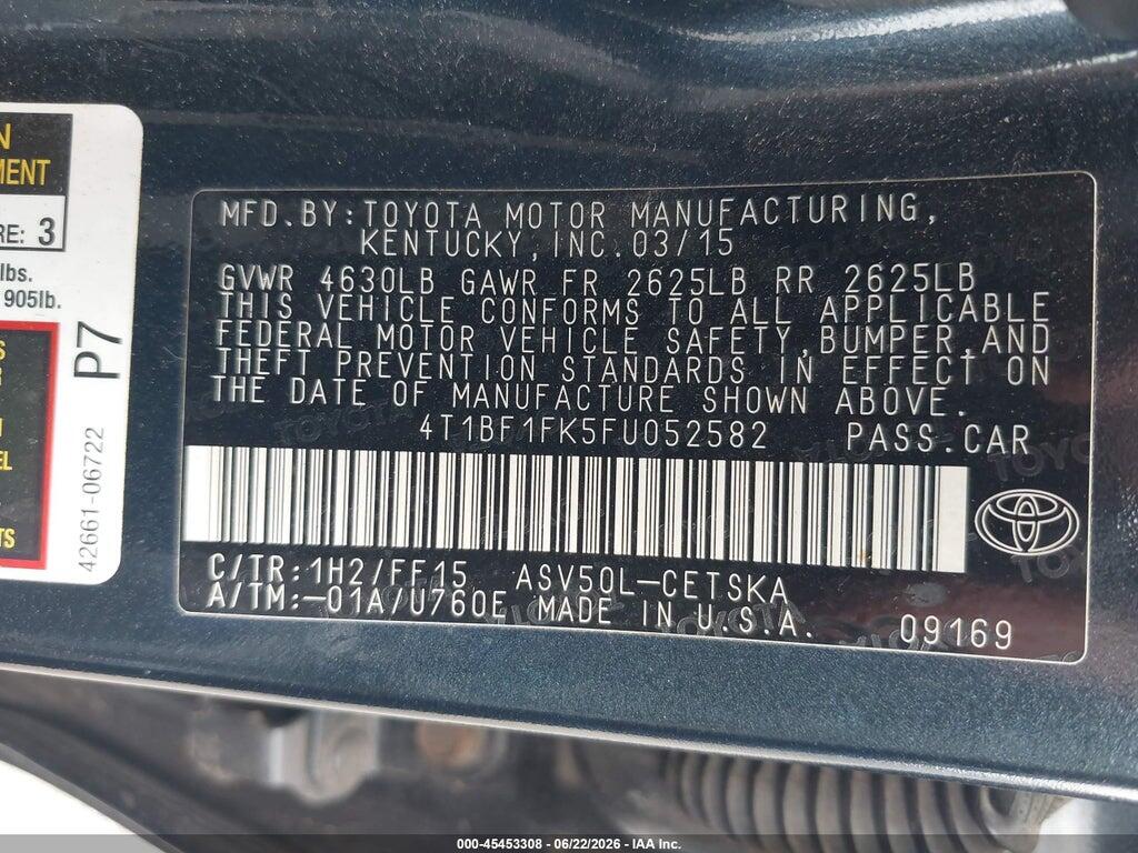 4T1BF1FK5FU052582 2015 TOYOTA CAMRY photo no. 9