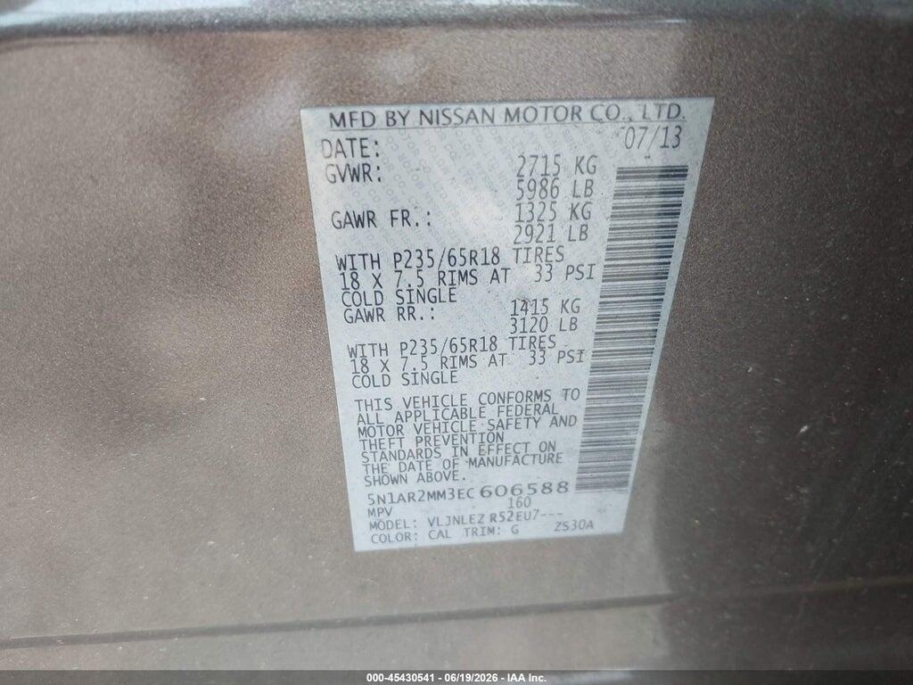 5N1AR2MM3EC606588 2014 NISSAN PATHFINDER photo no. 9