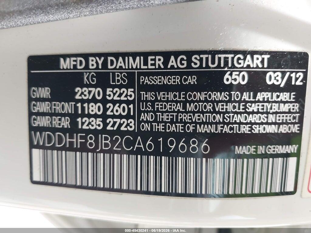 WDDHF8JB2CA619686 2012 MERCEDES-BENZ E 350 photo no. 9