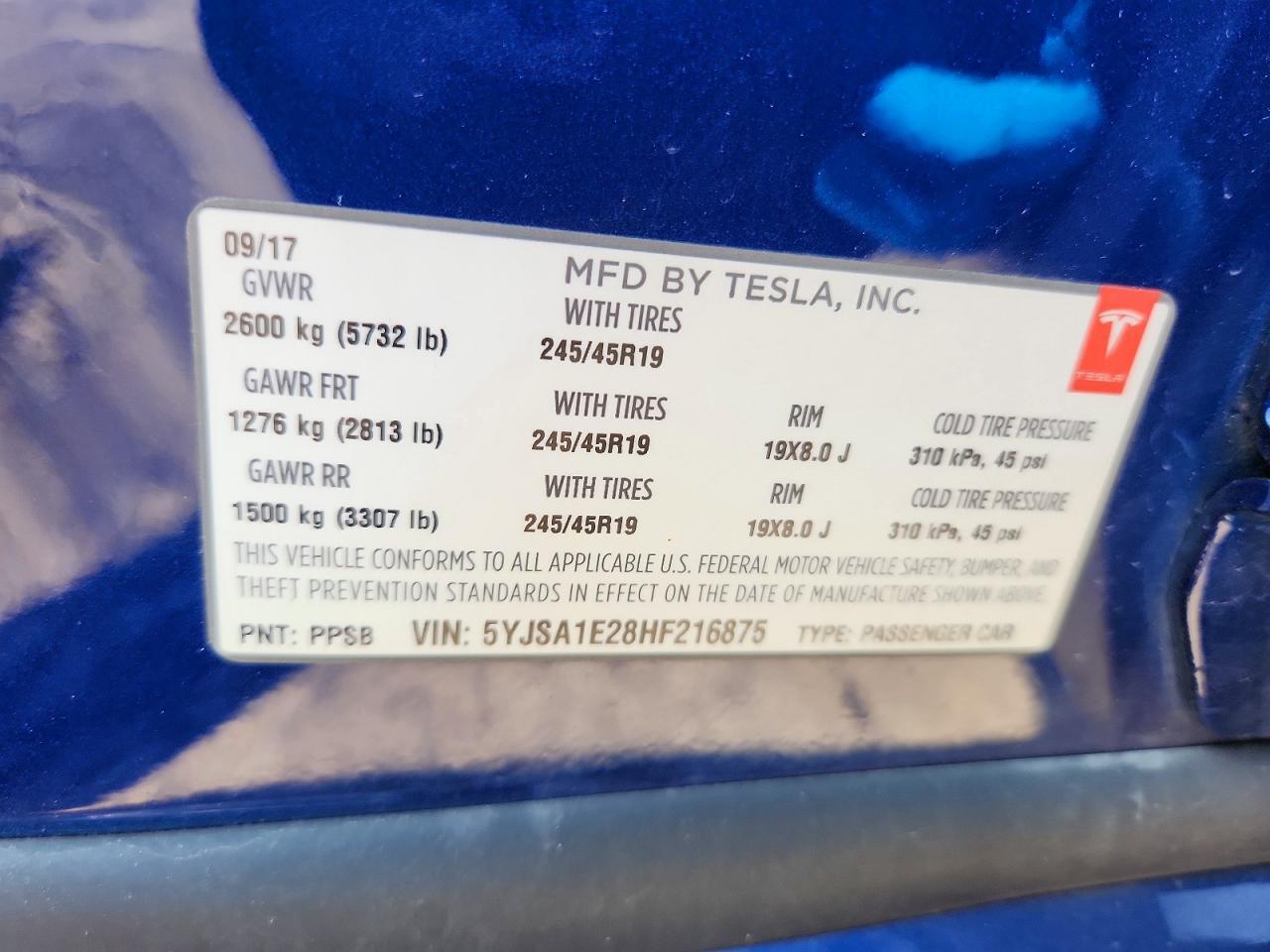 2017 TESLA MODEL S — Фото 12 из 12