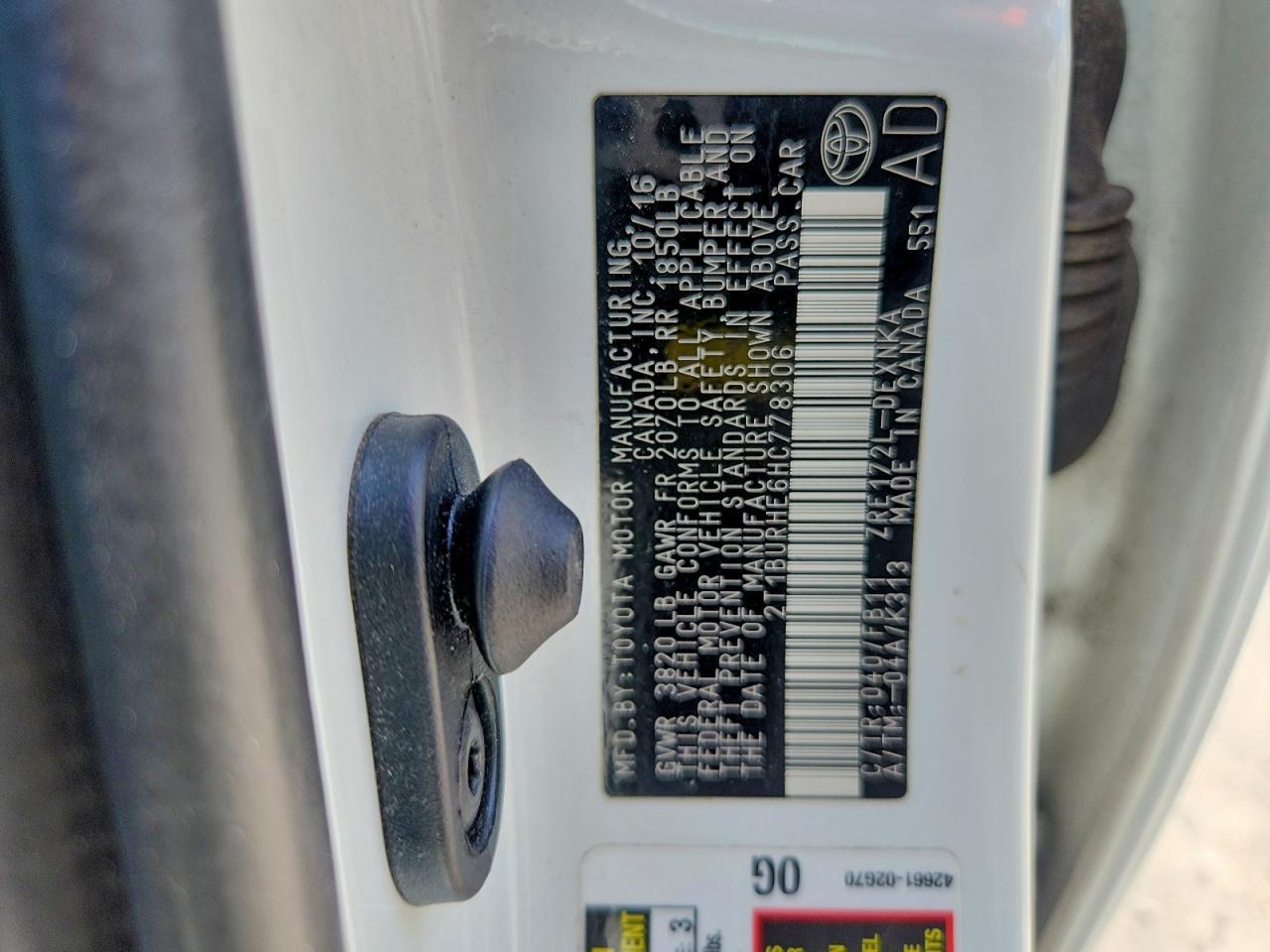 2017 TOYOTA COROLLA LE — Фото 13 из 13