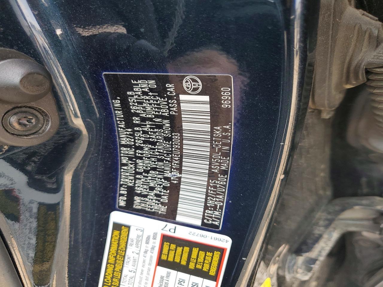 2014 TOYOTA CAMRY SE — Фото 12 из 12