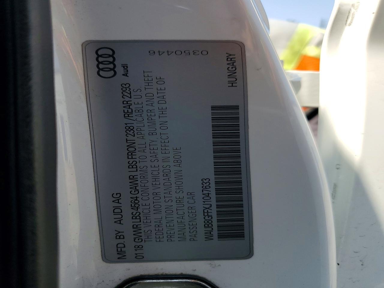 WAUB8GFFXJ1047633 2018 AUDI A3 photo no. 12