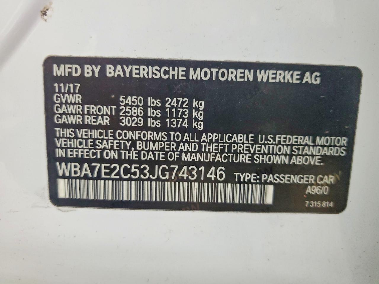 WBA7E2C53JG743146 2018 BMW 740 photo no. 12